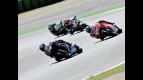 Melandri riding ahead of Kallio, Talmacsi and Toseland in Misano