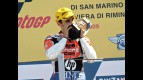 Héctor Barberá on the podium at Misano