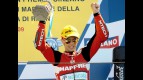 Álvaro Bautista on the podium at Misano
