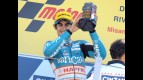 Julián Simón on the podium at Misano