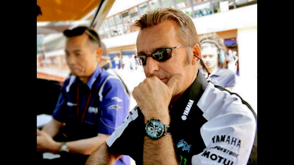 Hervé Poncharal in the pit wall