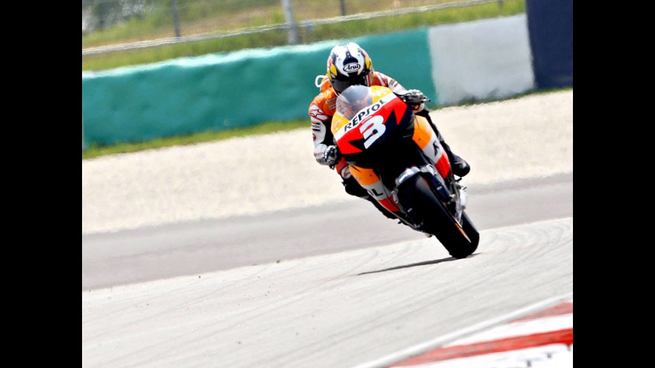 Dani Pedrosa in action in Sepang