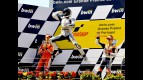 Lorenzo celebrates GP win at Estoril