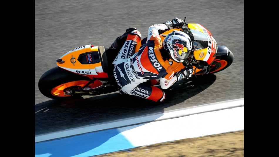 Dani Pedrosa in action in Estoril