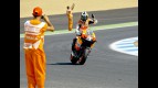 Dani Pedrosa at the finish of race at Estoril