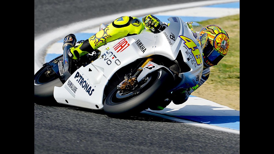 Valentino Rossi in action in Estoril