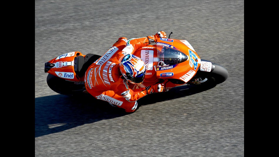 Casey Stoner in action in Estoril
