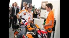 Andrea Dovizioso inaugurates a Repsol petrol station in San Bellino, Italy