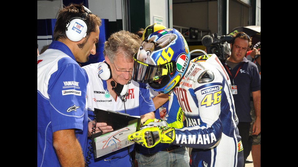 Valentino Rossi and his crew chief Jeremy Burgess