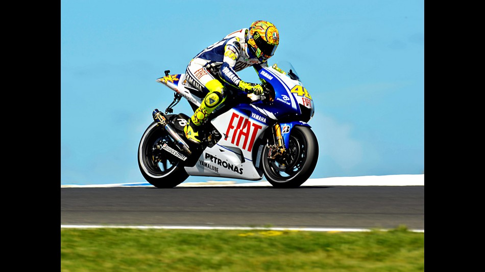 Valentino Rossi in action in Phillip Island