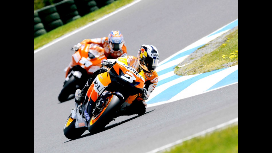 Dani Pedrosa in action in Phillip Island