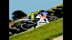 Valentino Rossi in action during FP1 at Phillip Island 