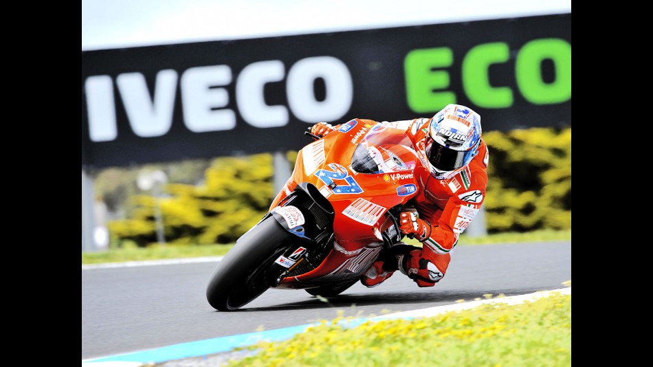 Casey Stoner in action in Phillip Island