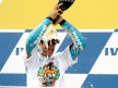 125cc World Champion Julián Simón celebrates victory at Phillip Island