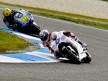 Stoner riding ahead of Rossi at the Iveco Australia Grand Prix in Phillip Island