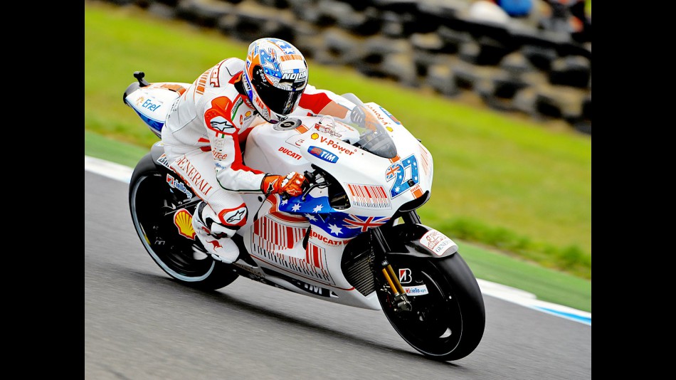 Casey Stoner in action in Phillip Island