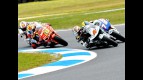 Hiroshi Aoyama riding ahead of 250cc group 