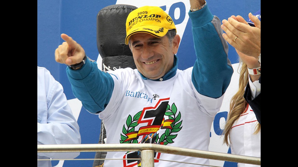Jorge Martínez Aspar on the podium at Phillip Island