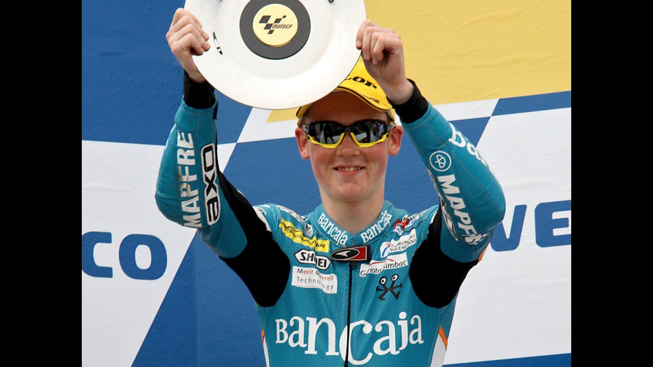 Bradley Smith on the podium at Phillip Island