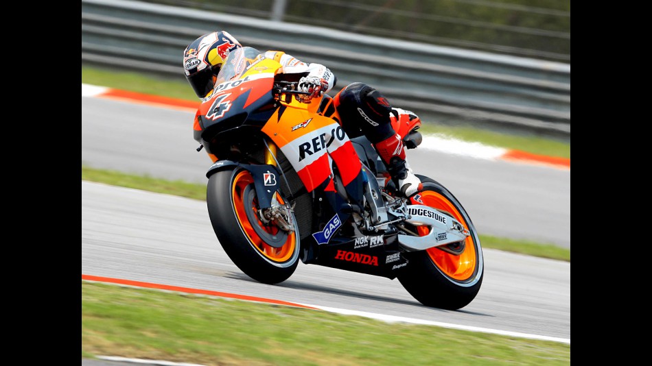 Andrea Dovizioso in action in Sepang