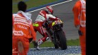 Alvaro Bautista crash during race in Sepang