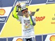 2009 MotoGP World Champion Valentino Rossi on the podium at Sepang