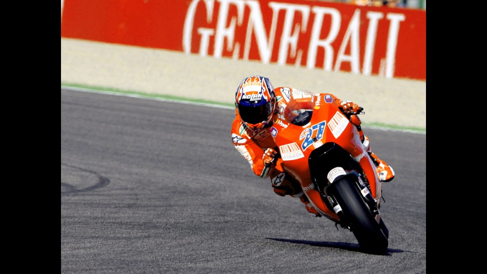 Casey Stoner in action in Valencia