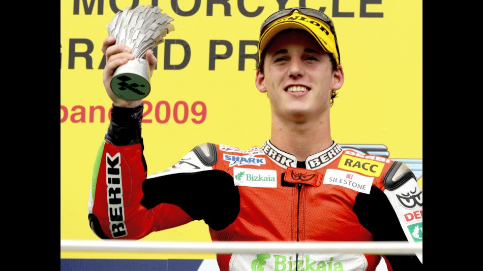 Pol Espargaró on the podium at Sepang