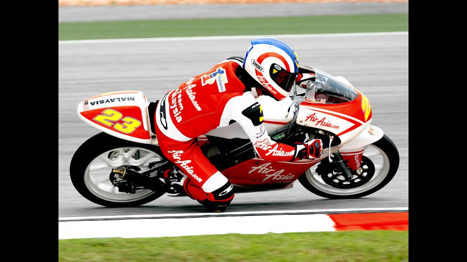 Muhammad Zulfahmi in action in Sepang