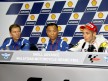 Lin Jarvis, Masao Furusawa and Valentino Rossi in the press conference after MotoGP race in Sepang