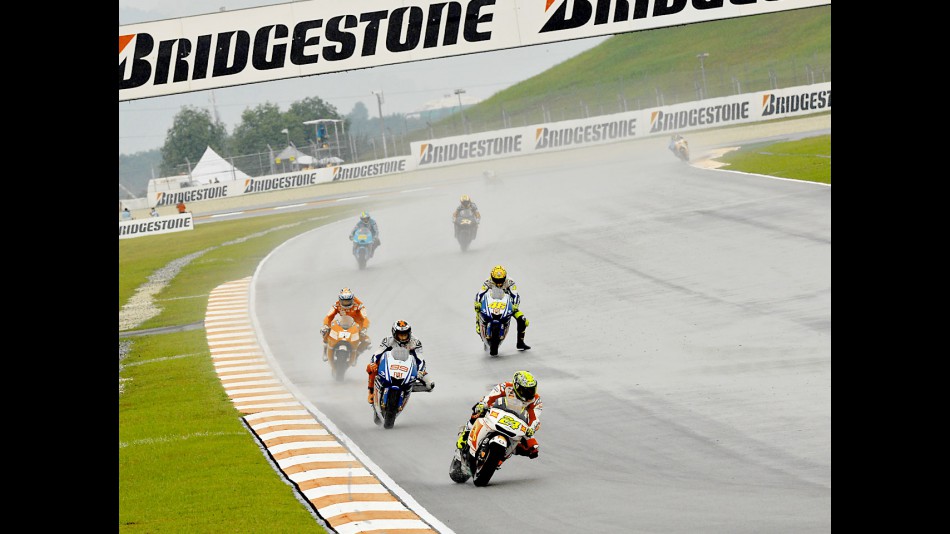 MotoGP group in action in Sepang