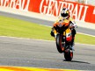 Andrea Dovizioso pulls off a wheelie in Valencia