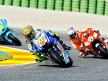 Rossi and Hayden in action in Valencia