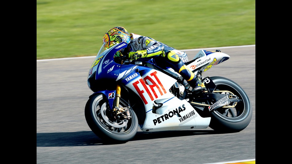 Valentino Rossi in action in Valencia