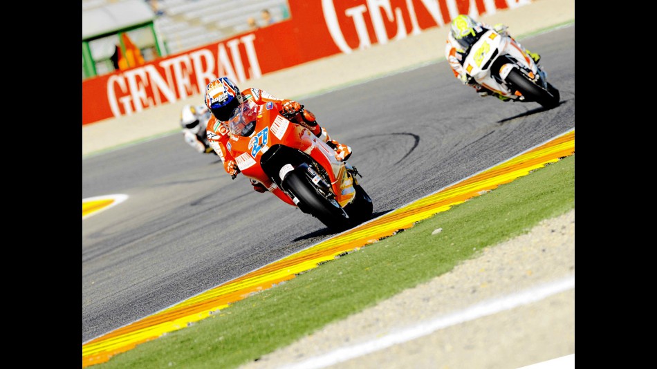 Casey Stoner on track in Valencia