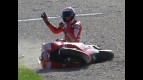 Casey Stoner crash during warm up lap in Valencia