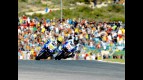 Lorenzo and Rossi in action in Valencia