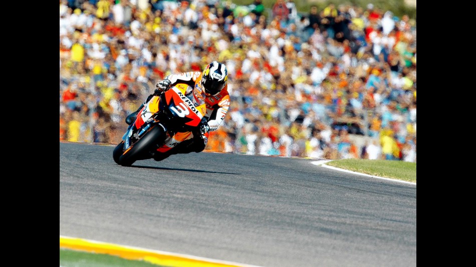 Dani Pedrosa in action in Valencia