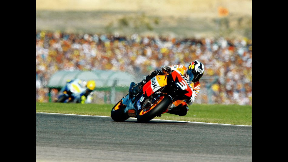 Dani Pedrosa in action in Valencia