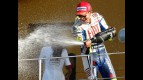 Valentino Rossi on the podium in Valencia