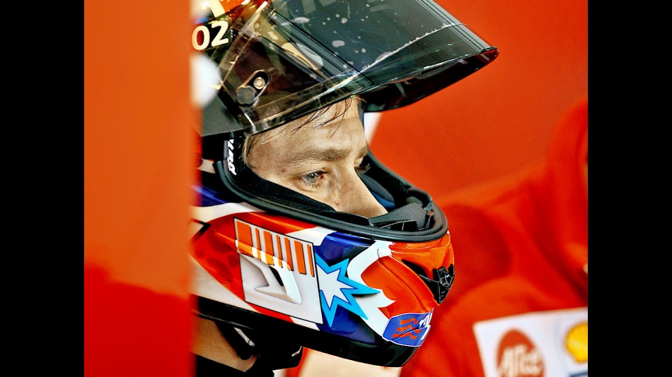 Casey Stoner in the Ducati Marlboro garage