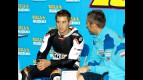 Álvaro Bautista in the Rizla Suzuki garage at the Valencia Post GP Test