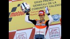 Dani Pedrosa on the podium in Valencia