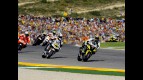Colin Edwards riding ahead of MotoGP group in Valencia