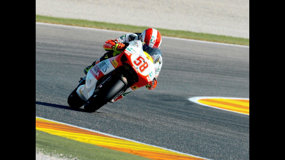 Marco Simoncelli in action in Valencia