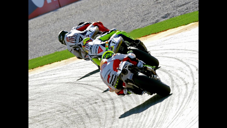 MotoGP action in Valencia