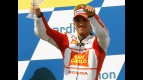 Toni Elias on the podium at Brno