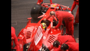 positive day for rossi and ferrari in montmelo