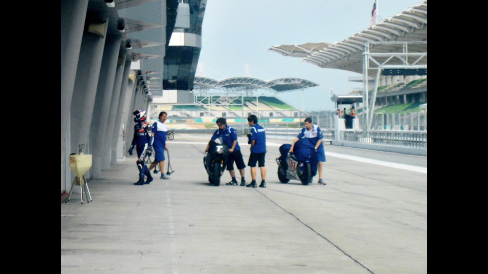 Pit Lane at the Sepang test