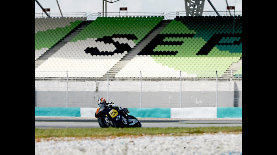 Hiroshi Aoyama in action at the Sepang test